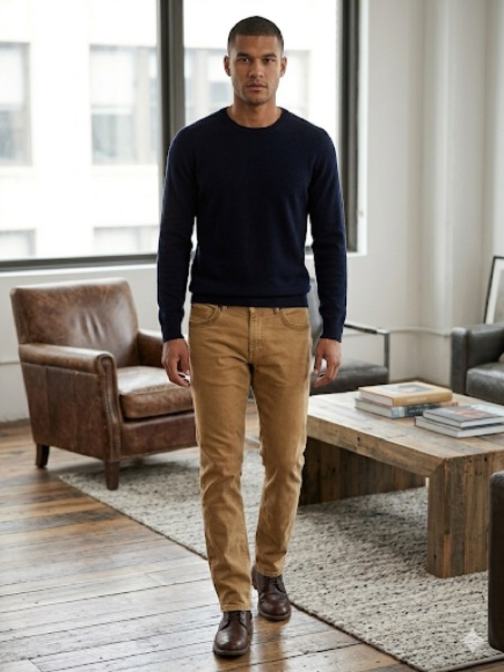 Men’s Fried-Denim Khaki Slim Fit Chinos Size 36x32